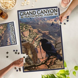 Lantern Press 1000 Piece Jigsaw Puzzle, Grand Canyon National Park, Arizona, Ravens at South Rim