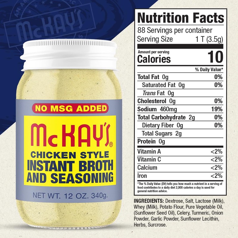 McKay's Chicken Flavored Soup Seasoning, Gluten Free, Vegetarian Instant Broth,