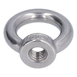10Pcs Lifting Eye Nut Stainless, Bolts Eye Bolts Steel Ring Shape Threaded Nut Fastener for Forestry Machinery(M6)