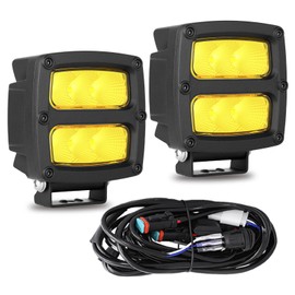 BIGLION.X 4 Inch 2Pcs Amber Led Pods Yellow Fog Lights Super Bright Driving Fog Waterproof IP68 for Trucks Pickup 4x4 SUV ATV UTV