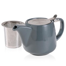Auxmeware - Ceramic Teapot With Stainless Steel Infuser, Heat Resistant, Perfect Tea Maker, Gray Teapot 500ml/17oz