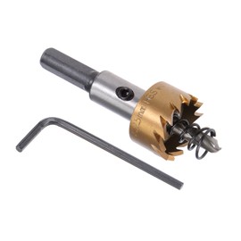 Kozelo 1pcs Hole Saw - [22.5mm] HSS (High Speed Steel) 4341 Drill Bit Hole Cutter for Stainless Steel Aluminum Metal Wood Plastic Use, Titanium Plated, Triangular Shank