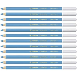 STABILO 1400/450"Carb0thello Chalk-Pastel" Colouring Pencil - Cyan Blue (Pack of 12)