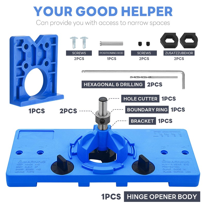 Kaelah Hinge Drilling Template, Pot Hinge Template Set Door Hole