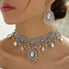 Indian Jewelry Set for Women Traditional Necklace and Dangling Jhumka
