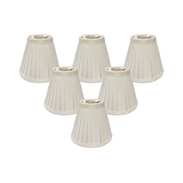 Royal Designs 6" Empire Pleated Chandelier Lamp Shade, White, Set of 6, 3 x 6 x 5 (CS-841WH-6)