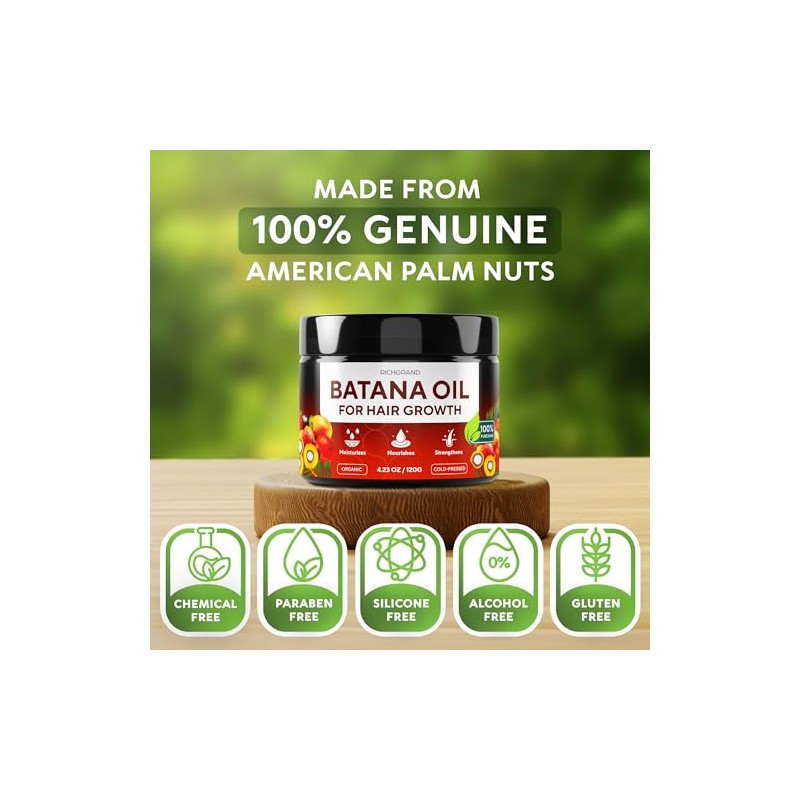 Aceite Batana Crecimiento Cabello 100 Crudo Orgánico Prensado Frío Puro