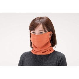 セルヴァン シルク綿ガーゼマスクネックウォーマー オレンジ