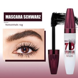 7D Waterproof Mascara, Non-Clumping Mascara, Black, Extension & Volume Mascara, Long Eyelashes, Durable & Smudge-proof Mascara, Extra Long & Thick Eye Makeup, Volumising & Curling