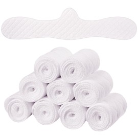 Boyiee Pack of 9 Reusable Cotton Bra Inserts Under the Breasts Sweat Absorber Pads Bra Sweat Pads for Women, White, XL