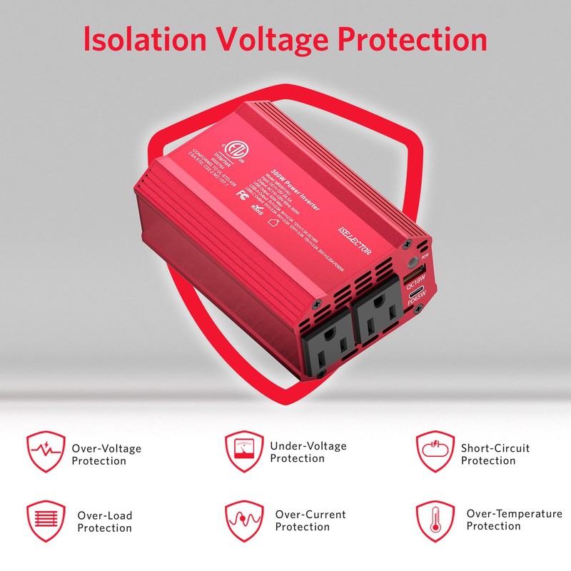 300W Power Inverter DC 12V to 110V AC Car Outlet