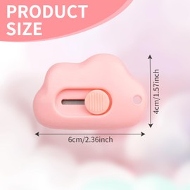 6PCS Mini Box Opener, Cloud Shaped Mini Art Tool Cloud Art Opener with Keychain Hole for Letter Paper Small Box Opening DIY Crafts Colorful Office School Home