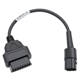 OBD2 Adapter Cable Cord Fit for KUBOTA Vehicles, 4 Pin OBD1 to 16 Pin OBD 2 Car Diagnostic Cord Adapter,for OBD II Diagnostic Scanner Scanning Tool Adapter, Replace 3824-26