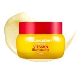 EQQUALBERRY Crema iluminadora de vitamina C y 5% niacinamida+3% TXA | Humectante facial con fuerza de barrera de ceramida | Hidratación brillante y li