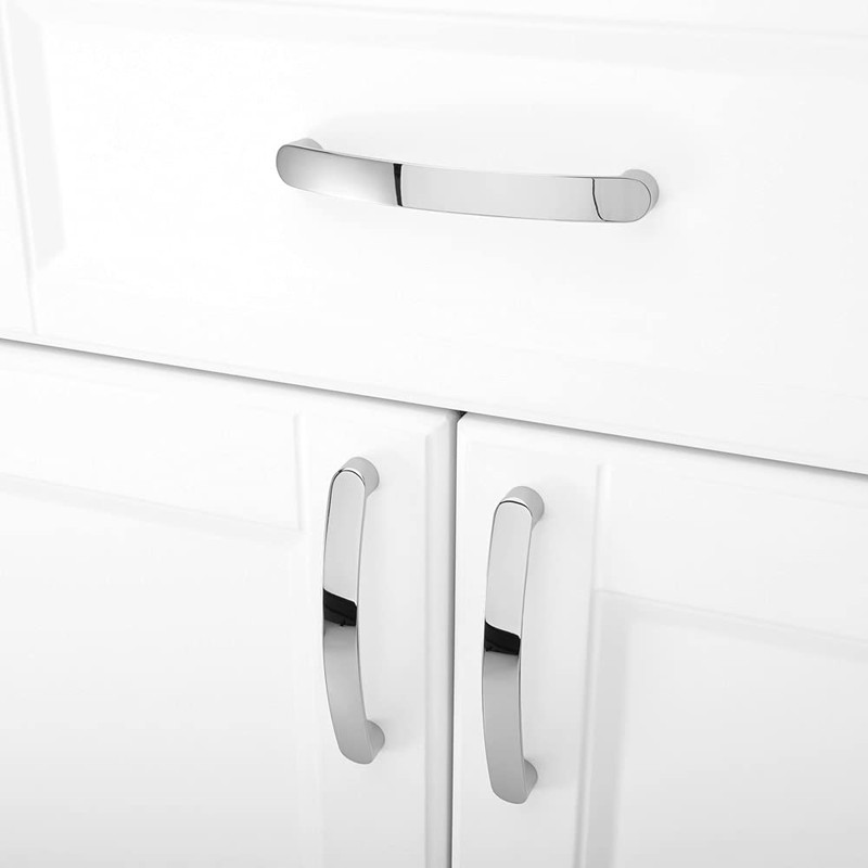 KOOFIZO 20-Pack Round Foot Cabinet Arch Pull - Chrome Furniture