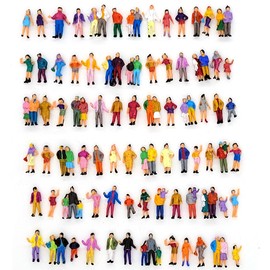 House Life 75pcs 1:87 Scale DIY Painted Figures Tiny People Mixed Model People Colorful Standing People Train Park Street Passengers
