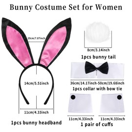 Goenb Bunny Costume, Bunny Accessories, Bunny Outfit, Bunny Costume, Adult Bunny Ears, Easter Bunny Costume Se for Christmas, Easter, Cosplay Costume Party