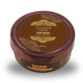 Hamidi Luxury Oud Musk Body Scrub For Women 250ML (8.4 OZ) Exfoliating Body Scrub For Soft And Smooth Skin, Made With Naturally Derived Ingredients For Gentle, Effective And Radiant Skin Care