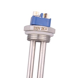 DERNORD 1 Inch Heating Element Short Folding Type Electrical Brewing Water Boiler Heater BSP Thread Stainless Steel Flange (220V 2000W)