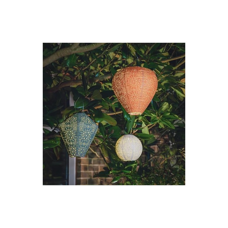 SolarCentre Tyvek Hanging Solar Outdoor Fabric Garden Lantern (Diamond 26cm)