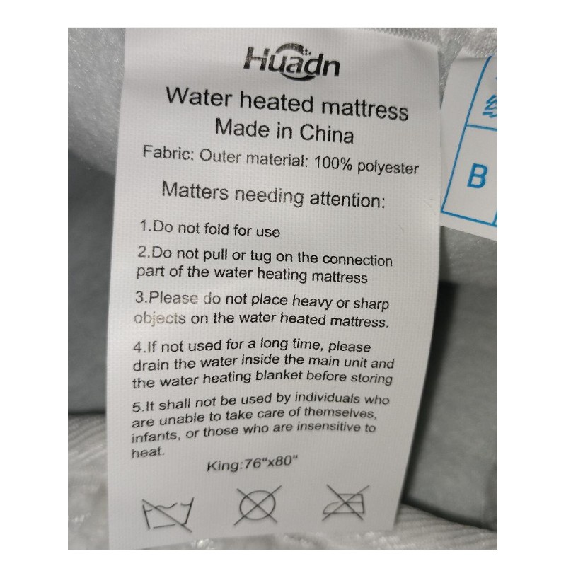 huadn New Haudn Intelligent Constant water heated mattress pad 76"x80"