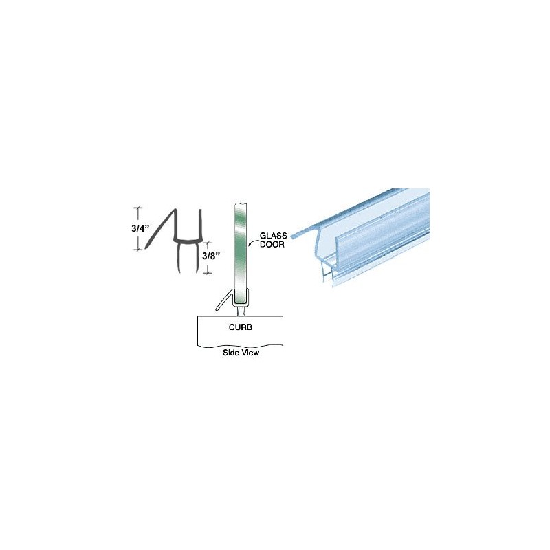 CRL Co-Extruded Clear Bottom Wipe with Drip Rail for 1/2"