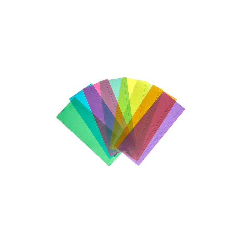 Pack of 8 Assorted Coloured 210x80mm Dyslexia Overlay Reading Strips