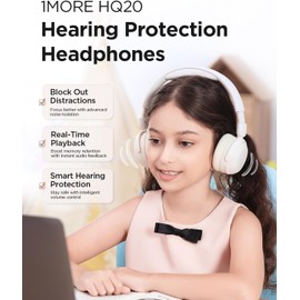 1MORE HQ20 Kids Headphones Wireless, 75/85/90dB Volume Limited, 65H Playtime, Bluetooth 5.3, Built-in Mic, Foldable Over Ear Headphones for Childrens/Tablet/Phone/PC/School/Travel, White