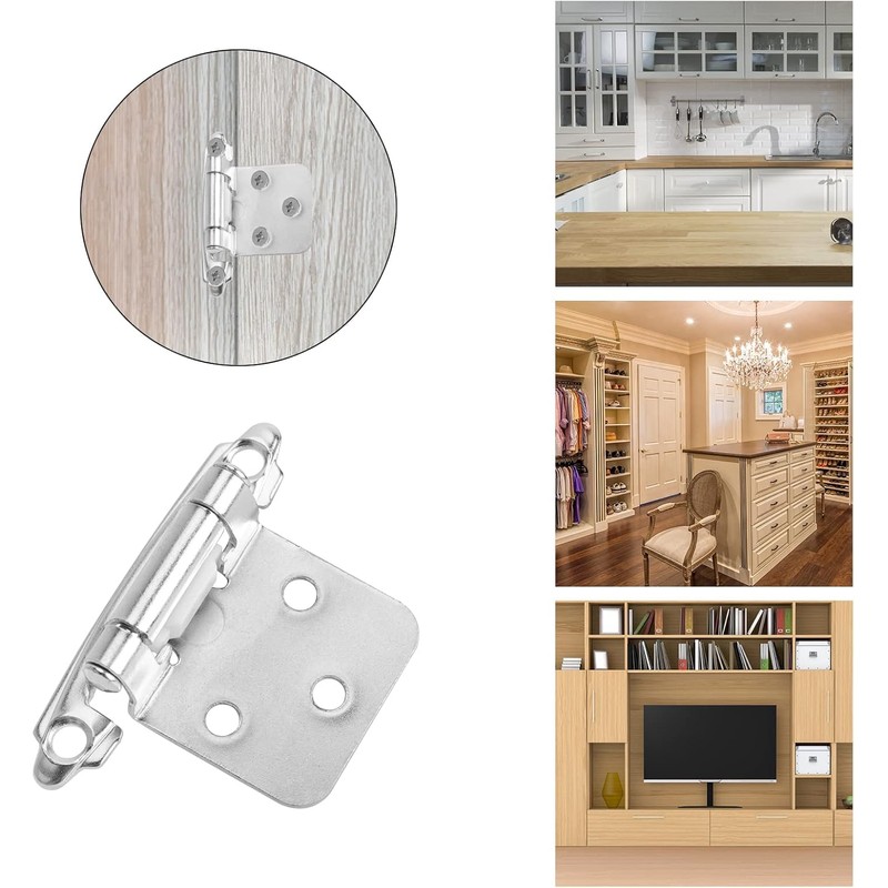 50PCS Cabinet Hinges with 250 Screws, Kitchen Cabinet Door Hinges,