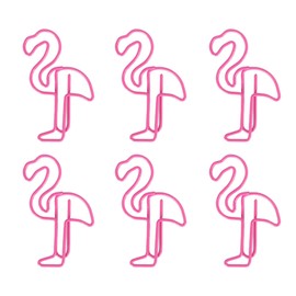 Restokki Pack of 100 Non-Slip Paper Clips, Cute Paper Clips in Flamingo Shape, Pink Paper Clips with Flamingo Design, Ideal for Paper Documents