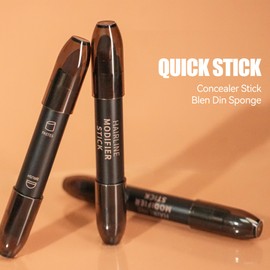 MIESCHER Hairline Pen, One Stroke to Cover Gray Hair Fill-in-the-White Pen, Hair Color Pen Quick Cover White Hair Stick, Long-lasting Waterproof Large Capacity Hairline Stick, 02#BLACK-BROWN