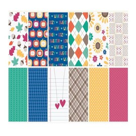Lawn Fawn Single-Sided Petite Paper Pack 6"x 6" 36 Pack - Sweater Weather Remix, 12 Designs
