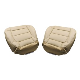 NLQR Tan Driver and Passenger Side Bottom Replacement Microfiber Leather Seat Covers Compatible with Ford F150 Lariat 2001 2002 2003