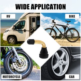 X AUTOHAUX 6pcs Auto Tire Valve Air Tyre PVR60 Valve Stem Bent 90 Degree Angled Snap in Rubber Base for Car Truck Motorcycle Bike Scooter ATV