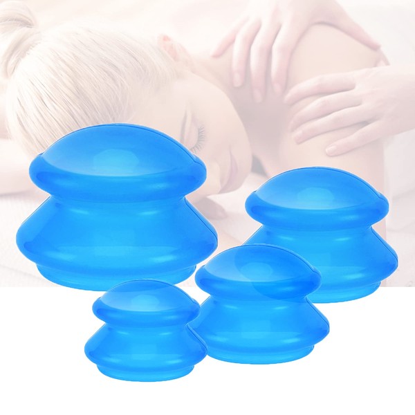 4 Size Silicone Cupping Therapy Sets- Cupping Therapy Professional Studio and Home Use Cupping Set, Stronger Suction Best for Myofascial Massage, Muscle, Nerve, Joint Pain