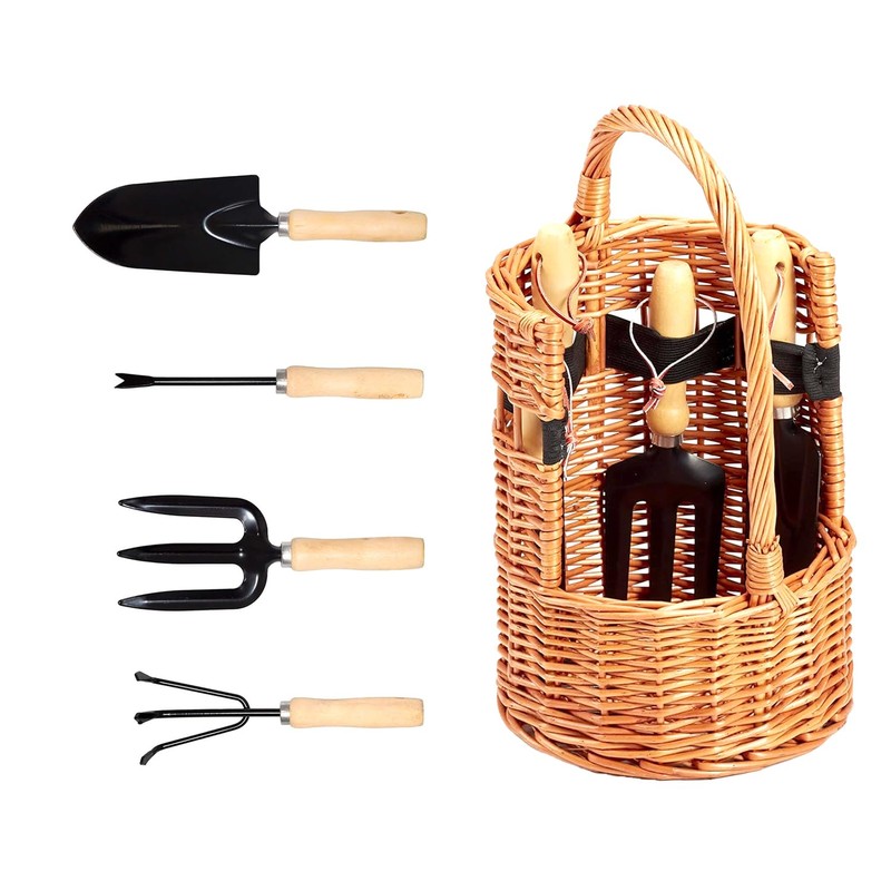 Avilia Basket with Gardening Tools – Complete Set with Rake