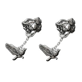 2pc Magpie Dangle Ear Cuff Crawler Climber Earring for Women Unisex Hypoallergenic Vintage Punk Gothic Bird Floral Branch Statement No Piercing Cartilage Earring Jewelry
