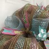Easter Bunny Bonnet Wreath Handmade Deco Mesh