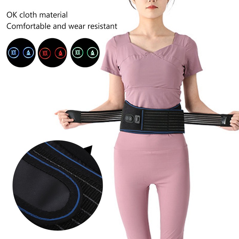 Lumbar Support Back Brace 3 Speed Temperature Controlled Vibration Motor