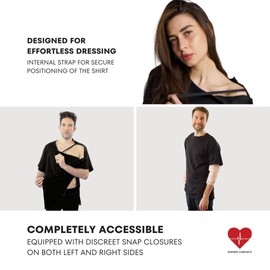 Post Surgery w/L&R Snaps (Black, 3XL)