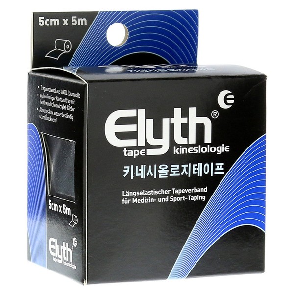 Kinesiologie Tape Elyth 5 Cmx5 m Schwarz