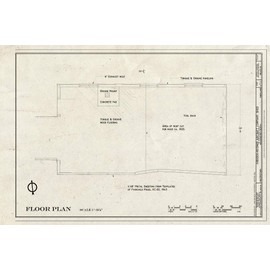 Historic Pictoric : Blueprint Floor Plan - Kreider-Reisner Aircraft Company, Shed, 851 Pennsylvania Avenue, Hagerstown, Washington County, MD 12in x 08in