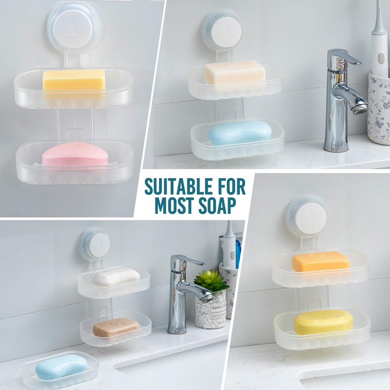 TAILI Soap Dish with Drain for Bathroom, Max Hold 5