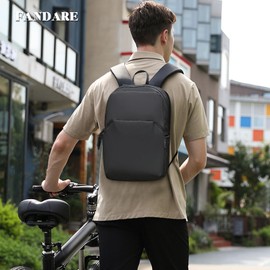 FANDARE Laptop Backpack Business Lightweight Backpack Durable Travel College Backpack Work Bag with Large Space Water Resistant Rucksack Work Casual Backpack for Mens Dailyuse Work Travel Black