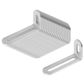 TSSS Pack of 20 30 x 78 mm Adjustable L-Shaped Corner Braces with Slotted Stainless Steel Angle Slot Brackets