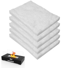 5 Pcs Ceramic Wool Wick Sponge to Extend Burn Time – Ceramic Wool for Tabletop Firepit - Ceramic Fiber Insulation for Bioethanol Fireplaces, Portable Tabletop Fire Pits - 12" x 8" x 1" (Thick)