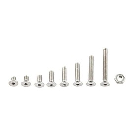 Tornillos M2.5 acero inoxidable 300pcs A2 hexagonal con surtido de tuercas hexagonales rosca completa acabado sencillo