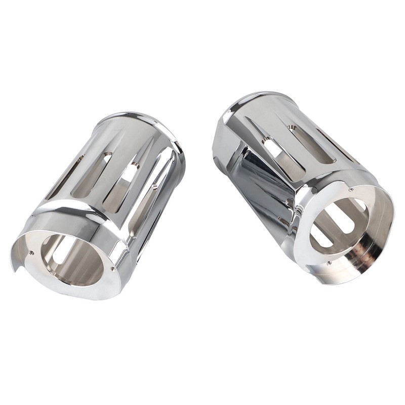 Unbranded Chrome Fork Boot Slider Cover Cow Bell For Harley