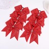 7.5" Red Rhinestones Large Glitter Cheer Hair Bows for Cheerleading
