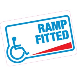 Ramp Fitted Vinyl Sticker Blue Badge Disability Motobility Home Shops Car Van